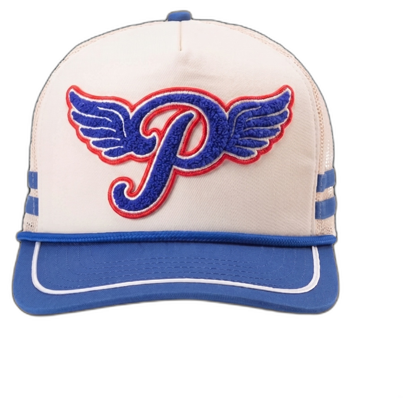 Chenille patch on cap
